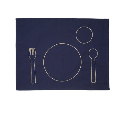 100% pre-shrunk cotton placemat with embroidery for toddlers, front side