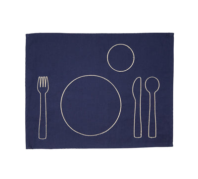 100% pre-shrunk cotton placemat with embroidery, front side