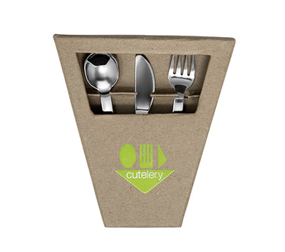 Cutelery Transition Fork, Spoon, and Knife Set - Box Front